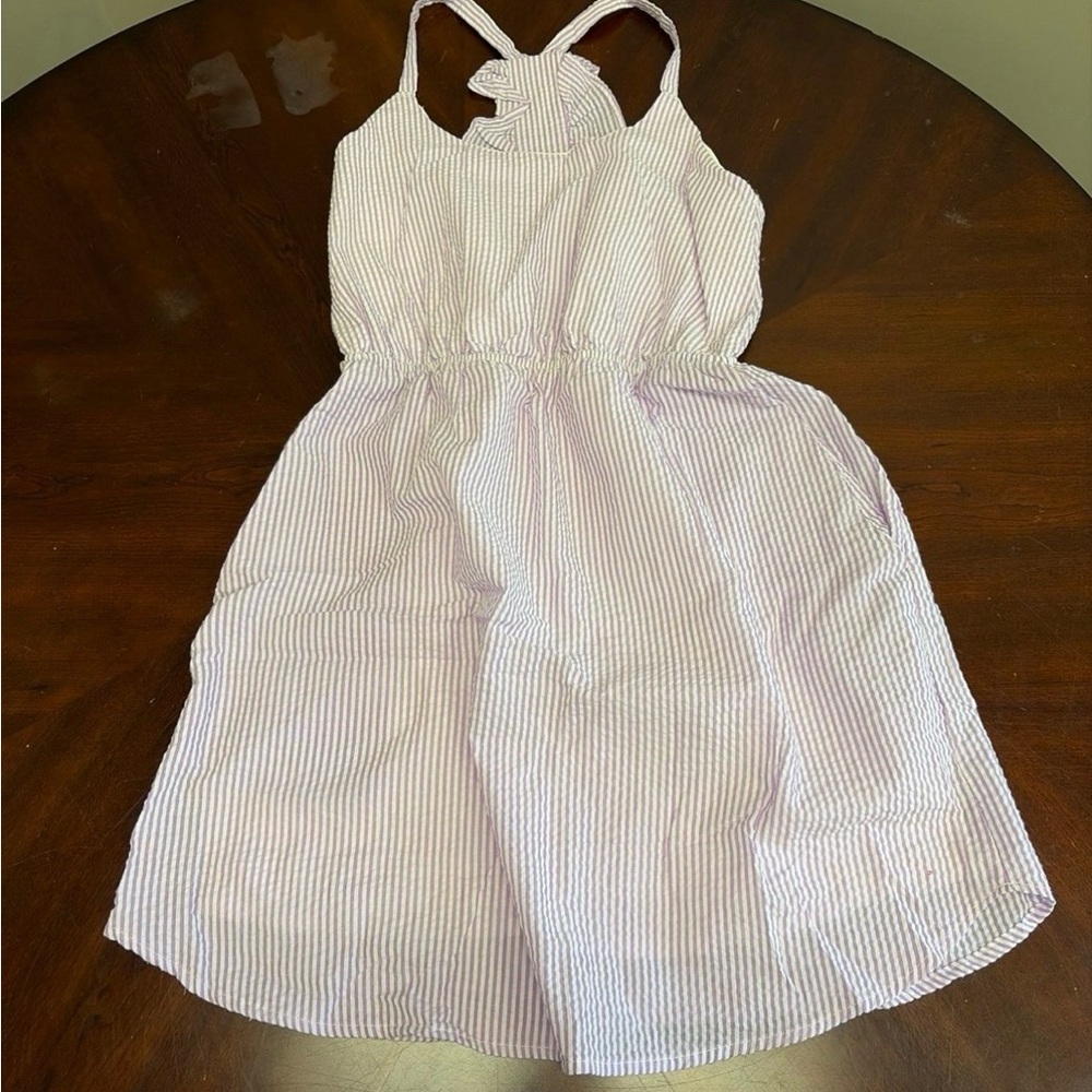 Peach Love California Striped Mini Dress - Pink and White